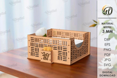 Napkin Holder With Toothpick Holder Laser Cut. Kitchen SVG Product Image 1
