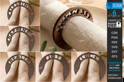 Round Napkin Rings Laser Cut Kit|Adornment Dining Table SVG Product Image 1