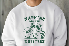 Napkins Are For Quitters SVG - Funny Raccoon BBQ PNG Design Product Image 3