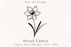 Minimalist Floral Line Art Clipart SVG | PNG | EPS Product Image 1