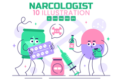 10 Narcologist Vector Illustration Product Image 1