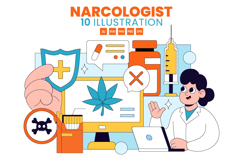 10 Narcologist Vector Illustration Product Image 1