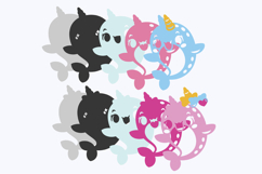 Narwhal Couple 3D SVG Product Image 5