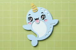 Narwhal Couple 3D SVG Product Image 4