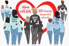 Mother and children clipart Mother&#039;s day clipart Mom life Product Image 1