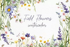 Watercolor Wild Pink Floral Clipart Natural Dry Pressed Png Product Image 1