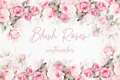 Watercolor roses clipart Blush Floral Clipart Dusty Rose Png Product Image 1