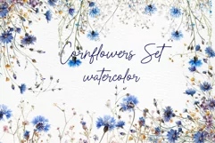 Blue flowers Clipart Watercolor Blue flowers png Blue Wreath Product Image 1