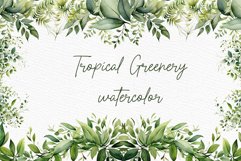 Watercolor Tropical Greenery clipart Tropical Wedding Png Product Image 1