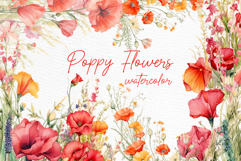 Red Poppy Flowers Clipart Poppies Clipart Poppy Wreath Png Product Image 1
