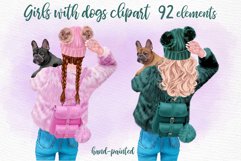 Dog lover clipart Dog mom clipart Pet clipart Watercolor Png Product Image 1