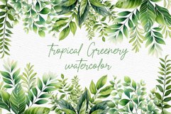 Watercolor Tropical Greenery clipart Tropical Wedding Png Product Image 1