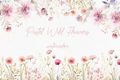 Wild Floral Clipart Watercolor Boho Flowers Floral Borders Product Image 1