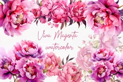 Vibrant Pink Flowrs Clipart Fuchsia Pink Flower Hot pink Product Image 1