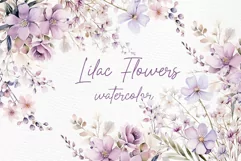 Watercolor Lilac Flowers Png Lilac Branches Purple Flowers Product Image 1