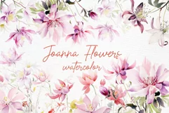 Watercolor Dusty Pink Flowers Clipart Joanna Flowers Png Product Image 1