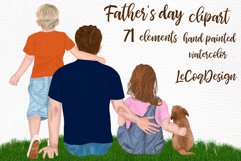 Father and children clipart,Father&#039;s day clipart,Family Png Product Image 1