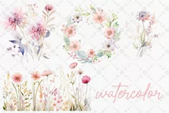 Wild Floral Clipart Watercolor Boho Flowers Floral Borders Product Image 2