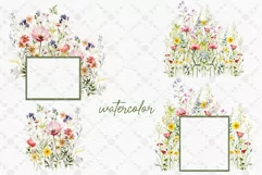 Wild Floral Clipart Dry Pressed Flowers Watercolor flowers Product Image 2