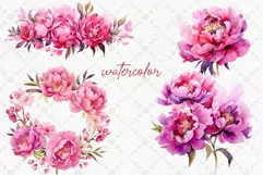 Vibrant Pink Flowrs Clipart Fuchsia Pink Flower Hot pink Product Image 2