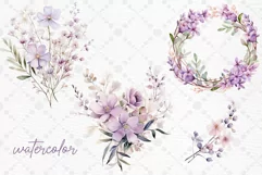 Watercolor Lilac Flowers Png Lilac Branches Purple Flowers Product Image 2