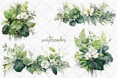 Watercolor Tropical Greenery clipart Tropical Wedding Png Product Image 2