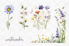 Watercolor Wild Pink Floral Clipart Natural Dry Pressed Png Product Image 2