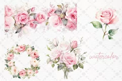 Watercolor roses clipart Blush Floral Clipart Dusty Rose Png Product Image 2