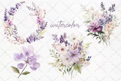 Watercolor Lilac Flowers Png Lilac Branches Purple Flowers Product Image 2