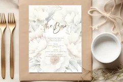 Wild Floral Clipart Watercolor White Peony Floral Borders Product Image 3