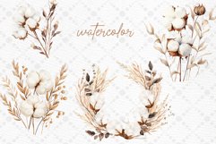 Cotton Clipart Boho Pampas Grass Cotton Branches Cotton Png Product Image 2