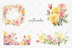 Watercolor roses clipart Pink Roses Clipart Yellow Roses Png Product Image 2