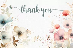 Watercolor Wild Pink Floral Clipart Natural Dry Pressed Png Product Image 3