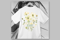 White Flowers Clipart Rustic Flowers Botanical clipart Product Image 3