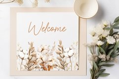 Cotton Clipart Boho Pampas Grass Cotton Branches Cotton Png Product Image 3