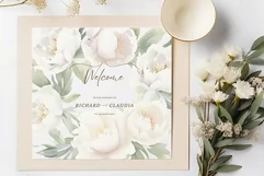 Wild Floral Clipart Watercolor White Peony Floral Borders Product Image 4
