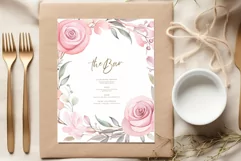 Watercolor roses clipart Blush Floral Clipart Pink Rose Png Product Image 3