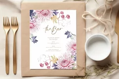 Pink Floral Clipart Pink Chrysanthemum Flowers Watercolor Product Image 3