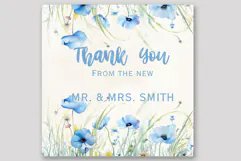 Wild Blue Flowers Clipart Spring Flowers PNG Watercolor Png Product Image 3