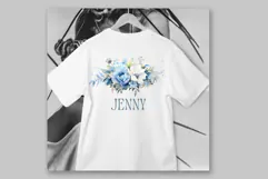 Blue Garden flowers Clipart Spring Flowers PNG Watercolor Product Image 3