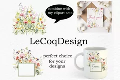 Wild Floral Clipart Dry Pressed Flowers Watercolor flowers Product Image 3
