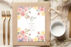 Watercolor roses clipart Pink Roses Clipart Yellow Roses Png Product Image 3
