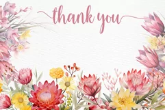 Purple Yellow Flowers Australian Flowers Clipart Watercolor Product Image 3