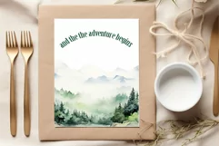 Foggy Forest clipart, Watercolor Mountain Landscapes Pine Product Image 3