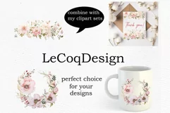 Dusty Pink Flowers Clipart Watercolor Pink Peonies Clipart Product Image 3