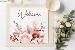 Dusty Pink Flowers Clipart Watercolor blush flowers clipart Product Image 3