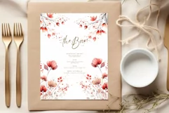 Red Wild Flowers Clipart Watercolor Floral Dusty Wild Flower Product Image 3