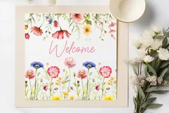 Watercolor Summer Flowers clipart Meadow Flowers Premade Product Image 3