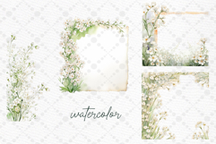 Gypsophilia Flowers Clipart Watercolor White Flowers clipart Product Image 2