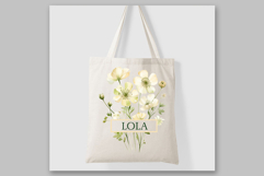 White Flowers Clipart Rustic Flowers Botanical clipart Product Image 4